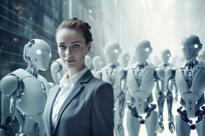 person-surrounded-by-ai-robots-coworkers_23-2151015281